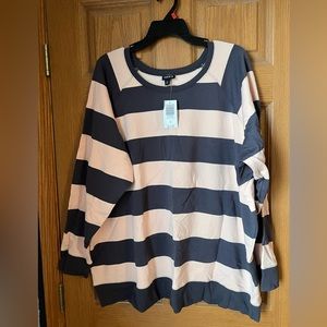 Torrid size 4 new with tags grey and pink crew neck sweatshirt